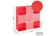 Úsporný zásuvný plastový regál - 108 x 110 x 37 cm, červený