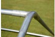 Zahradní párty stan 6×4 m, bílý a červený pruh, PVC 400 g/m²