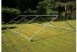 Zahradní párty stan 6×4 m, bílý a červený pruh, PVC 400 g/m²