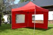 Zahradní párty stan nůžkový PROFI 3x3 m červený + 2 boční stěny