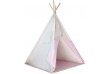 Dětský stan teepee s příslušenstvím + vlajka, růžovo/béžový