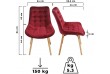 MIADOMODO Sada prošívaných jídelních židlí, tm. červená, 2ks