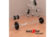 MAXXIVA Zakřivená obouruční EZ tyč 130 cm, stříbrná