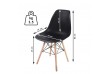 MIADOMODO Sada 8 jídelních židlí s plastovým sedákem, černé