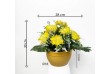 Dekorativní umělá chryzantéma v květináči, žlutá, 30 cm
