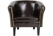 Křeslo s taburetem chesterfield, hnědé