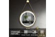 IREDA Koupelnové LED zrcadlo s osvětlením, zlatý rám, 60 cm