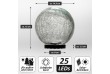 Solární osvětlení skleněná koule 25 LED, vícebarevná, 15 cm