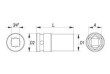 Nástavec 3/4" rázový šestihranný hluboký 43 mm CrMo