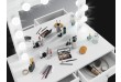 Toaletní stolek se zrcadlem BeautyFrame 12 LED, bílý