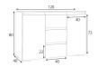 Komoda se zásuvkami, 120 cm, barva dub sonoma