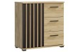 Loftová komoda se 3 šuplíky 80 cm, barva dub artisan