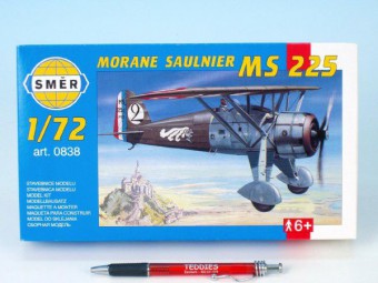 Model Morane Saulnier MS 225 1:72 9,2x15,4cm v krabici 25x14,5x4,5cm