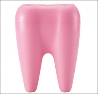 Zubní držák kartáčků, růžová