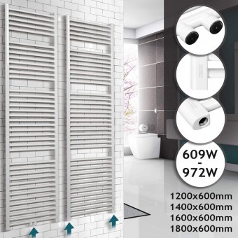 Koupelnový radiátor 1600 x 600 mm, bílý