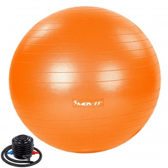 MOVIT Gymnastický míč s nožní pumpou, 55 cm, oranžový