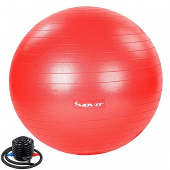 MOVIT Gymnastický míč s nožní pumpou, 75 cm, červený