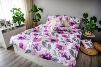 Ložní povlečení EMA Peony - bavlněný satén, 3dílné