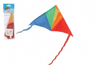 Drak létající nylon delta 45x25cm barevný v sáčku