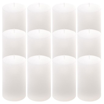 Sada rustikálních svíček, 11,5 cm, Ø 6,8 cm, bílá, 12 ks