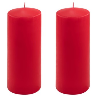 Sada sloupových svíček, 25 cm, Ø 10 cm, červená, 2 ks