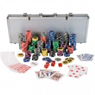 GamesPlanet®  Poker Set, 500 laserových žetonů Ultimate
