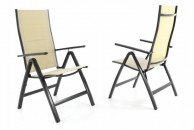 Sada dvou zahradních skládacích židlí DELUXE - krémová