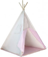 Dětský stan teepee, růžovo/béžový, bez příslušenství