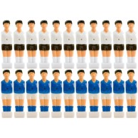 Sada 22 figurek na fotbálek bílá-modrá, 2,5 x 10,5 x 2 cm